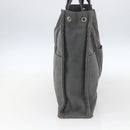 HERMES Fourre Tout MM Hand Bag Canvas Gray Silver Auth ti3711-4