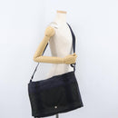 HERMES Fourre Tout Bassas MM Shoulder Bag Canvas Navy Silver Auth ti3713-23