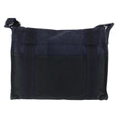 HERMES Fourre Tout Bassas MM Shoulder Bag Canvas Navy Silver Auth ti3713-2