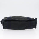HERMES Fourre Tout Bassas MM Shoulder Bag Canvas Navy Silver Auth ti3713-5