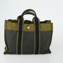 HERMES Fourre Tout Hand Bag Canvas 4 Set Gray Black Red Auth ti3714-15