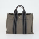 HERMES Fourre Tout Hand Bag Canvas 4 Set Gray Black Red Auth ti3714-20