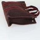 HERMES Fourre Tout Hand Bag Canvas 4 Set Gray Black Red Auth ti3714-4