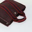 HERMES Fourre Tout Hand Bag Canvas 4 Set Gray Black Red Auth ti3714-5