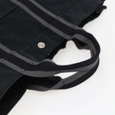 HERMES Fourre Tout MM Hand Bag Canvas Black Silver Auth ti3715-7
