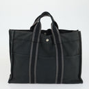 HERMES Fourre Tout Hand Bag Canvas 3 Set Beige Brown black Auth ti3717-16