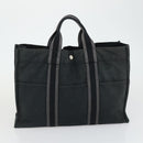 HERMES Fourre Tout Hand Bag Canvas 3 Set Beige Brown black Auth ti3717-17