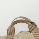 HERMES Fourre Tout Hand Bag Canvas 3 Set Beige Brown black Auth ti3717-6