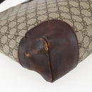 GUCCI GG Supreme Shoulder Bag PVC Beige Silver 110054 Auth ti3720-11