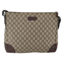 GUCCI GG Supreme Shoulder Bag PVC Beige Silver 110054 Auth ti3720-2