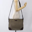 GUCCI GG Supreme Shoulder Bag PVC Beige Silver 110054 Auth ti3720-23