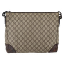 GUCCI GG Supreme Shoulder Bag PVC Beige Silver 110054 Auth ti3720-3