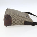 GUCCI GG Supreme Shoulder Bag PVC Beige Silver 110054 Auth ti3720-5