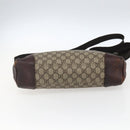 GUCCI GG Supreme Shoulder Bag PVC Beige Silver 110054 Auth ti3720-9