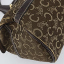 CELINE C Macadam Canvas Hand Bag Brown Gold Auth ti3721-11