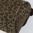 CELINE C Macadam Canvas Hand Bag Brown Gold Auth ti3721-12