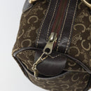 CELINE C Macadam Canvas Hand Bag Brown Gold Auth ti3721-15