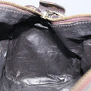 CELINE C Macadam Canvas Hand Bag Brown Gold Auth ti3721-17