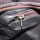 CELINE C Macadam Canvas Hand Bag Brown Gold Auth ti3721-19