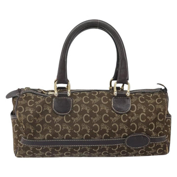 CELINE C Macadam Canvas Hand Bag Brown Gold Auth ti3721 - 0