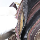 CELINE C Macadam Canvas Hand Bag Brown Gold Auth ti3721-21