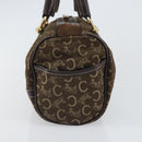 CELINE C Macadam Canvas Hand Bag Brown Gold Auth ti3721-5