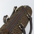 CELINE C Macadam Canvas Hand Bag Brown Gold Auth ti3721-6