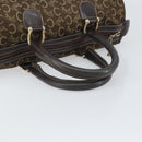 CELINE C Macadam Canvas Hand Bag Brown Gold Auth ti3721-7