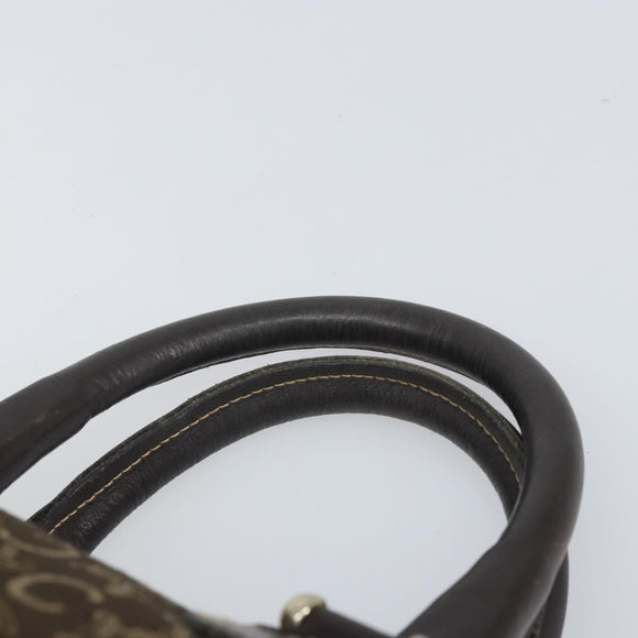 CELINE C Macadam Canvas Hand Bag Brown Gold Auth ti3721