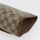 GUCCI GG Supreme Web Sherry Line Clutch Bag PVC Beige Gold 89 01 030 Auth ti3723-10