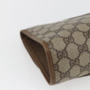 GUCCI GG Supreme Web Sherry Line Clutch Bag PVC Beige Gold 89 01 030 Auth ti3723-11