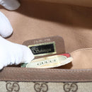 GUCCI GG Supreme Web Sherry Line Clutch Bag PVC Beige Gold 89 01 030 Auth ti3723-17