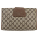 GUCCI GG Supreme Web Sherry Line Clutch Bag PVC Beige Gold 89 01 030 Auth ti3723-3