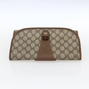 GUCCI GG Supreme Web Sherry Line Clutch Bag PVC Beige Gold 89 01 030 Auth ti3723-6