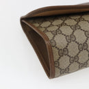 GUCCI GG Supreme Web Sherry Line Clutch Bag PVC Beige Gold 89 01 030 Auth ti3723-9