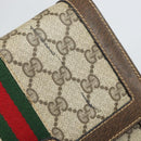 GUCCI GG Supreme Web Sherry Line Shoulder Bag PVC Beige Red Auth ti3724-11