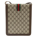 GUCCI GG Supreme Web Sherry Line Shoulder Bag PVC Beige Red Auth ti3724-2