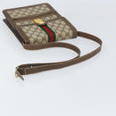 GUCCI GG Supreme Web Sherry Line Shoulder Bag PVC Beige Red Auth ti3724-7