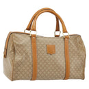 CELINE Macadam Canvas Hand Bag PVC Beige Gold Auth ti3725-1