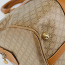 CELINE Macadam Canvas Hand Bag PVC Beige Gold Auth ti3725-11