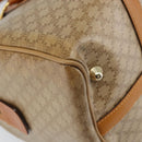 CELINE Macadam Canvas Hand Bag PVC Beige Gold Auth ti3725-13