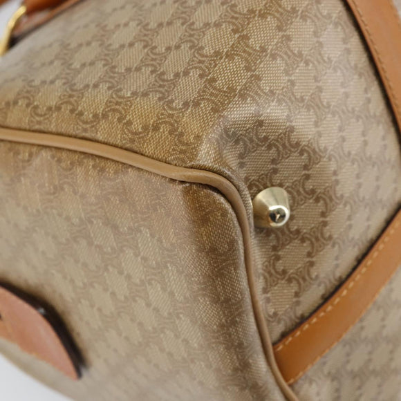 CELINE Macadam Canvas Hand Bag PVC Beige Gold Auth ti3725