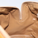CELINE Macadam Canvas Hand Bag PVC Beige Gold Auth ti3725-19