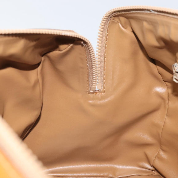 CELINE Macadam Canvas Hand Bag PVC Beige Gold Auth ti3725