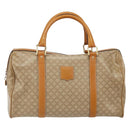 CELINE Macadam Canvas Hand Bag PVC Beige Gold Auth ti3725-2