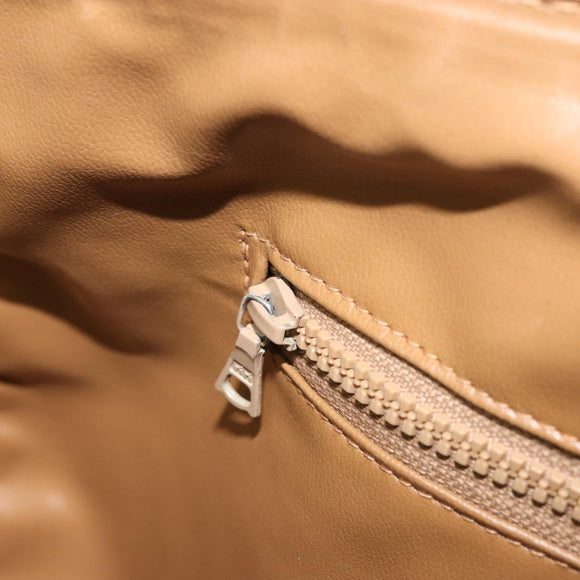 CELINE Macadam Canvas Hand Bag PVC Beige Gold Auth ti3725