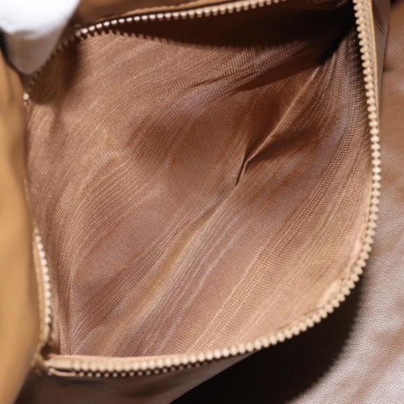 CELINE Macadam Canvas Hand Bag PVC Beige Gold Auth ti3725
