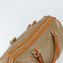 CELINE Macadam Canvas Hand Bag PVC Beige Gold Auth ti3725-6