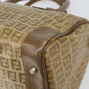 FENDI Zucchino Canvas Hand Bag PVC Beige Silver Auth ti3726-9