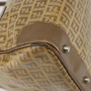 FENDI Zucchino Canvas Hand Bag PVC Beige Silver Auth ti3726-14